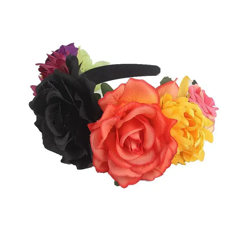 

Day of the dead Dia de los muertos dress up party headbands retro Mexican Flower Crown Headband faux rose headband headband