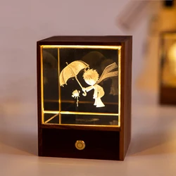 Nightlight Gift for Kids Charge Night Lights Room Decor Little Prince Rose DIY lamp Agaric Bedroom New Year Christmas Material
