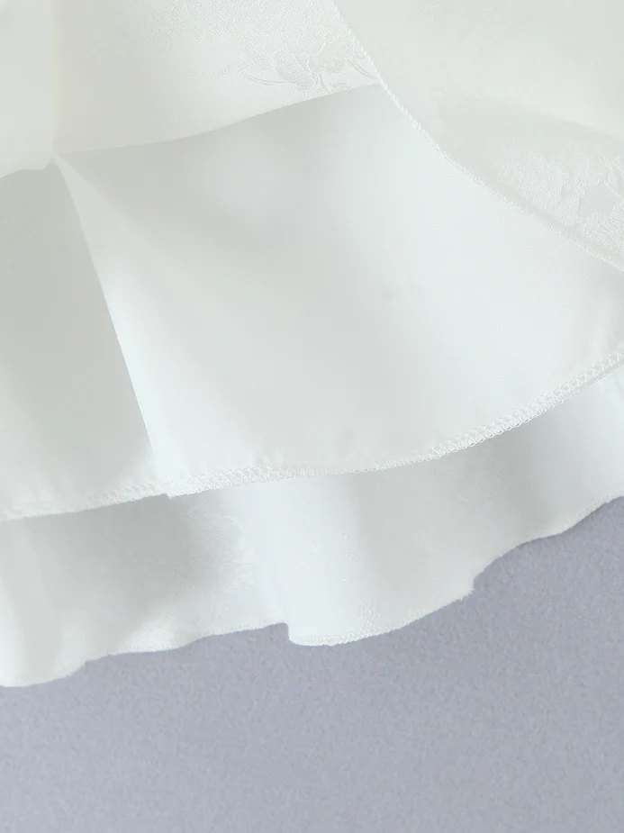 Ele Embroidered Satin A-Line  Skirt High Waist Draped Slimming New Chinese Sle ort Umbrella Skirt Street Faion