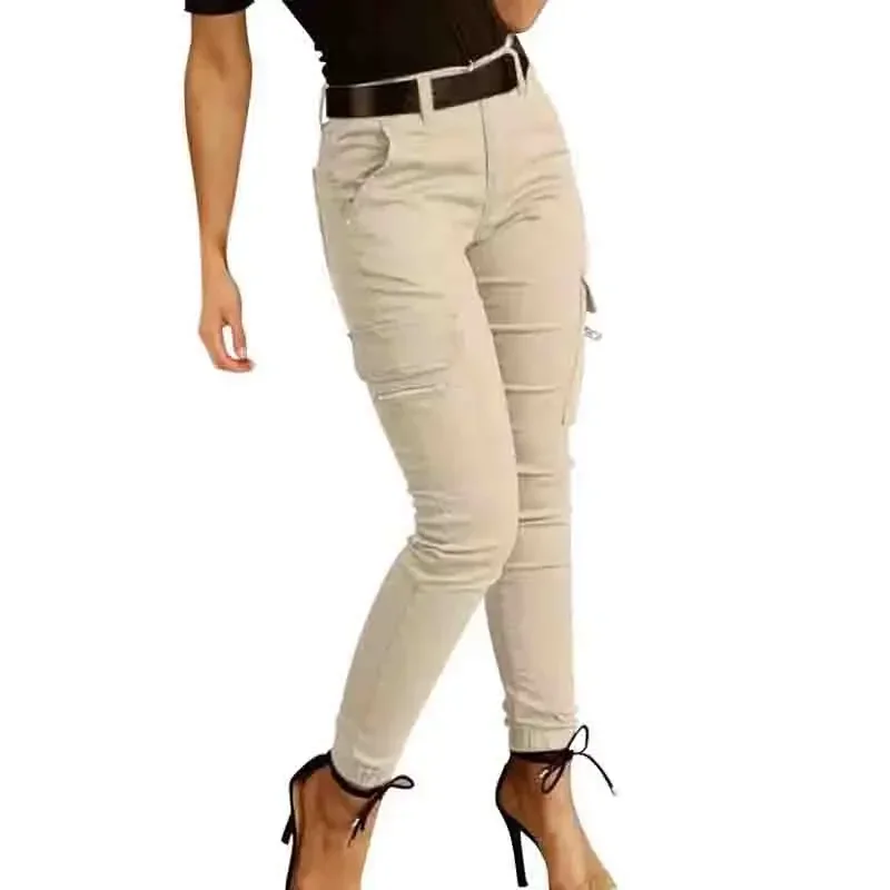 Nowa wiosna jesień Slim Casual Cotton Green Khaki Woman Pant Pencil Fashion Workwear Pants Women Cargo Trousers Women 26211