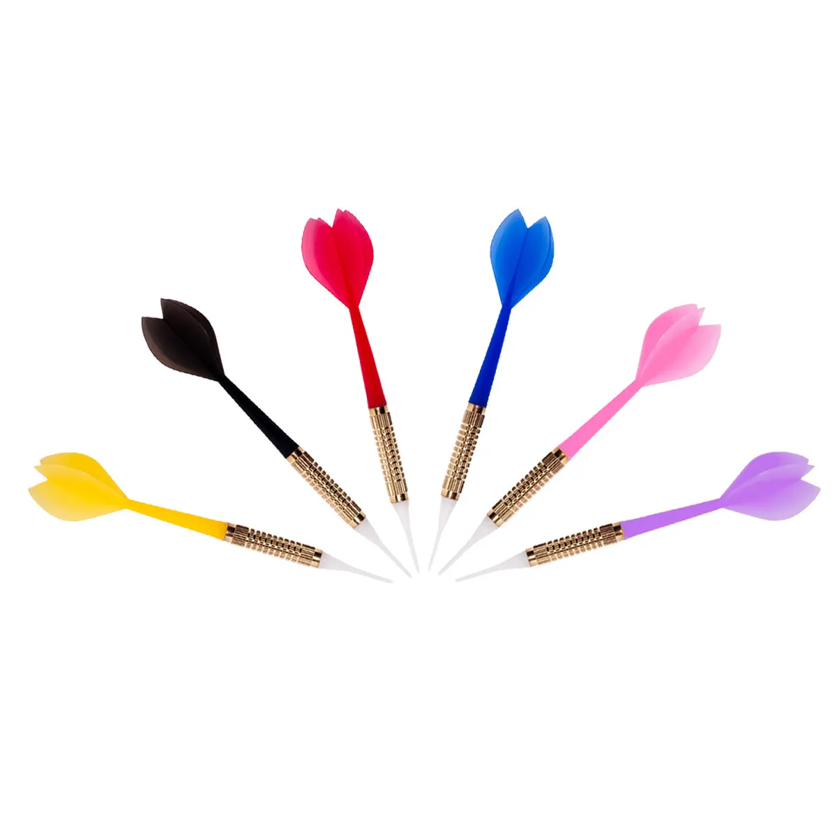 

6Pcs Fine Thread Dart Flights Plastic Tail Wings Accessories for Indoor Outdoor Sports Colorful Set Transparent Red Black Blue