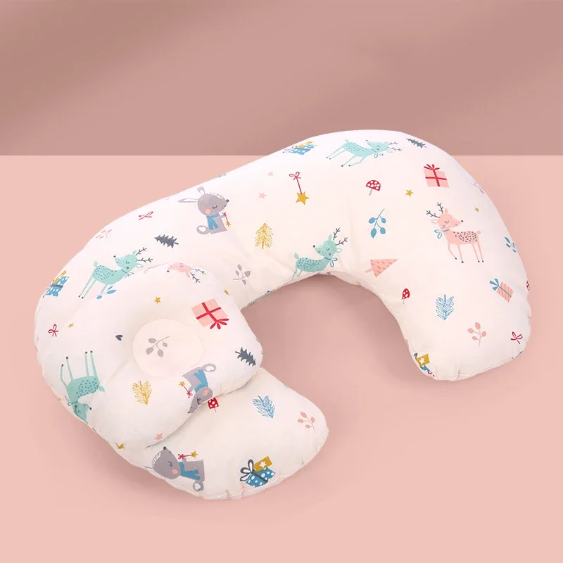 Newborn Breastfeeding Pillow Baby Printed Cotton Pregnant Woman Bedroom Pillow Washable Breathable Waist Guard Feeding Pillow