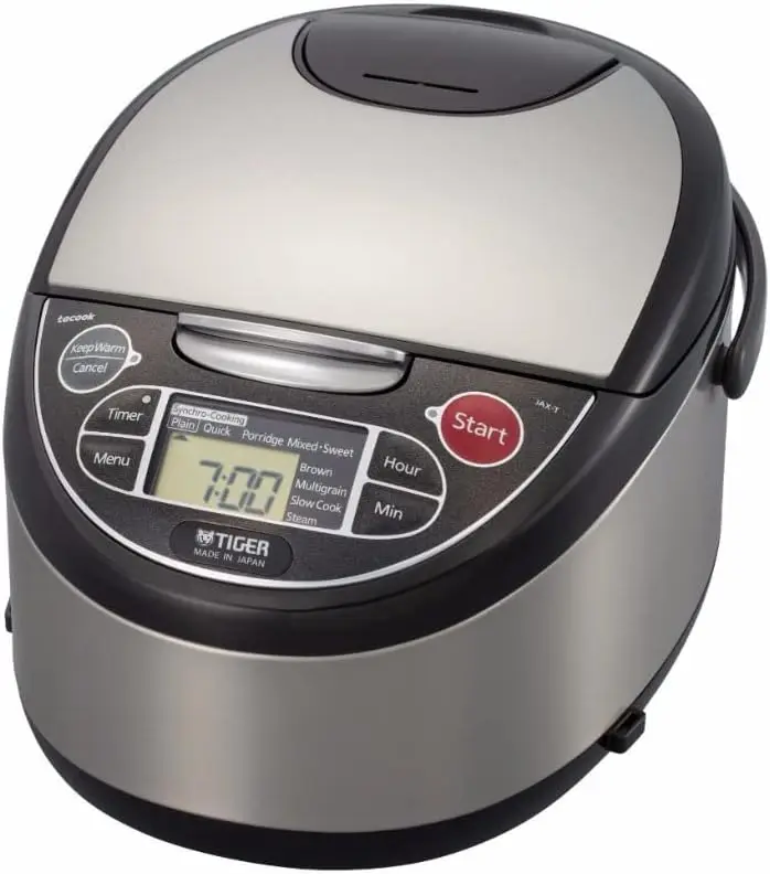 JAX-T18U-K 10-Cup (Uncooked) Micom Rice Cooker with Food Steamer & Slow Cooker, Stainless Steel Black