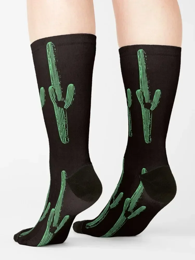 Saguaro Cactus Calcetines con estampado verde niños halloween antideslizante fútbol deportes y ocio Diseñador Hombre Calcetines Mujer