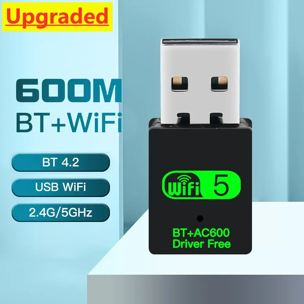 600M Dual Band USB WiFi Adapter Bluetooth 5.0 Driver Free 2.