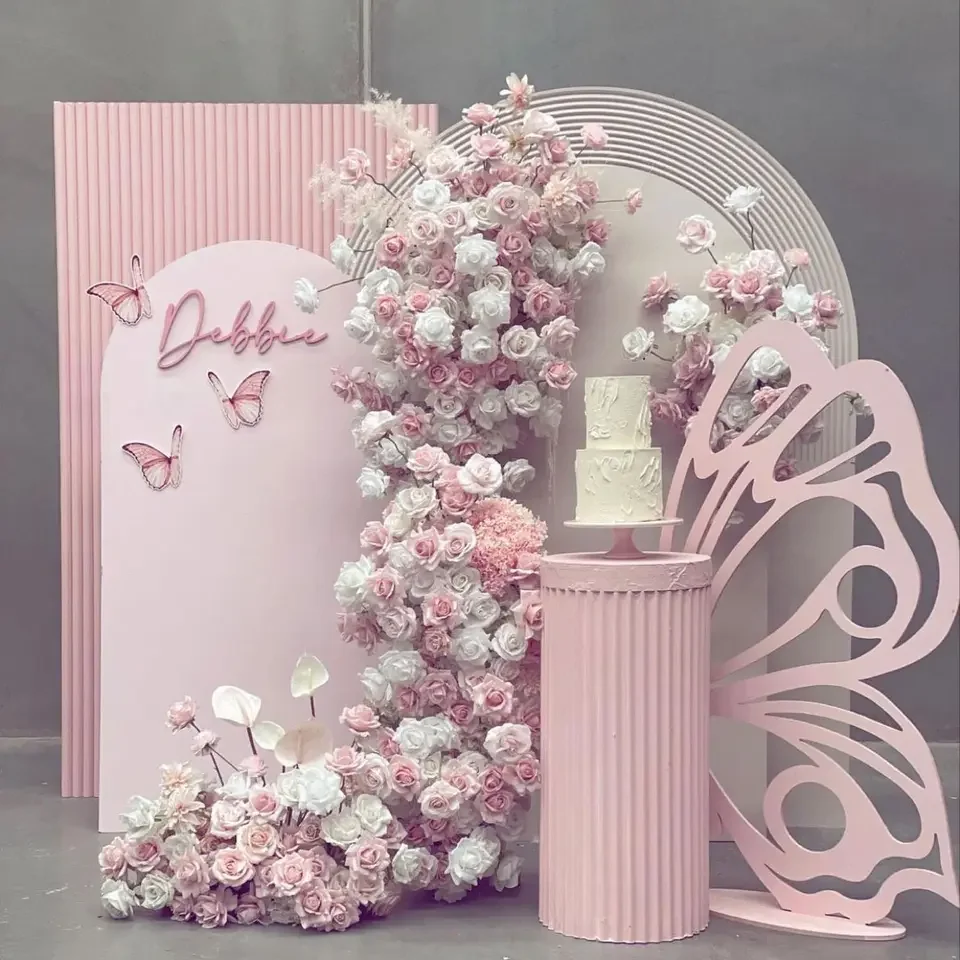 

Event Party Acrylic Backdrop Stand Butterfly Kids Birthday Backdrop Baby Shower Decoration Acrylic Backdrop For Rental