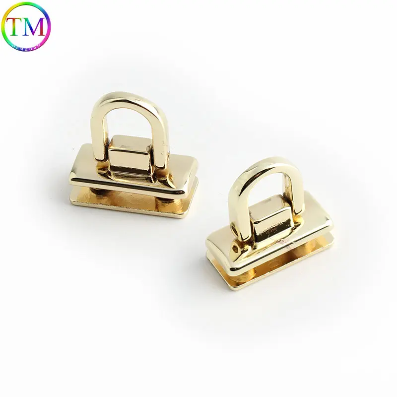 Moda Light gold Metal Fecho Turn Lock Twist Lock Praça Hanger Fecho Switch Push Locks Encerramento Acessórios para sacos Bolsa