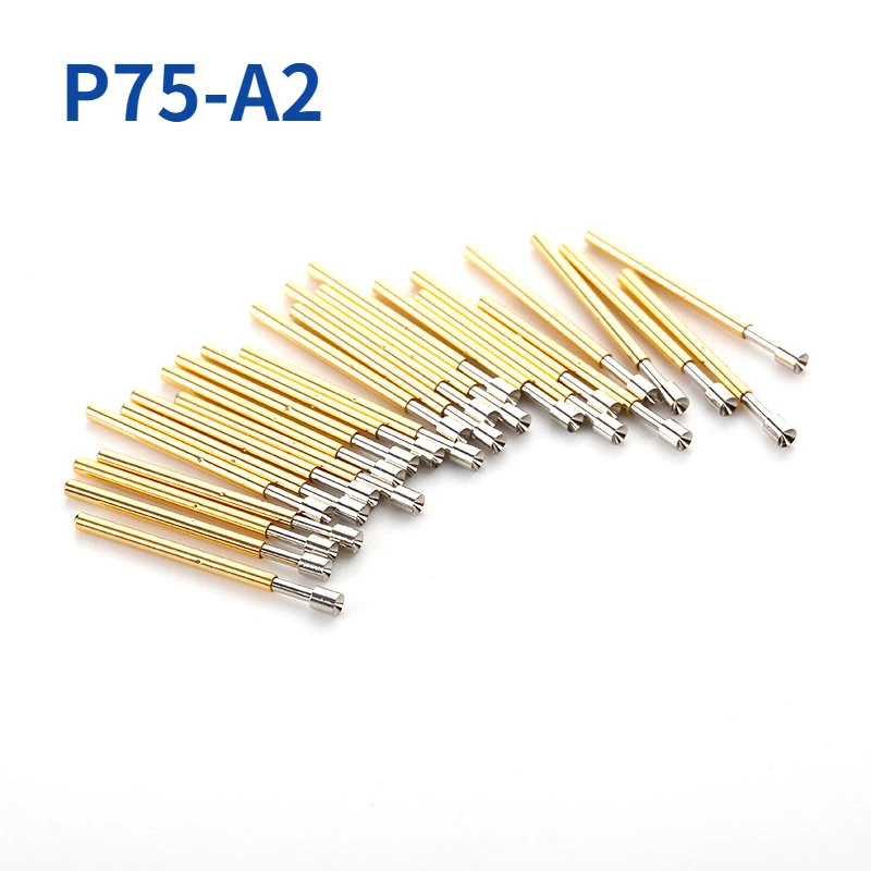 100PCS / Package P75-A2 Cup-shaped Spring Test Probe Diameter 1.02mm Length 16.5mm PCB Test Pin