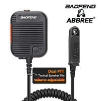 BAOFENG Volume Adjustable Dual PTT Shoulder Mic Tactical Speaker Microphone Handheld UV-9R PRO UV-S22 PRO UV68 Plus Ham Radio