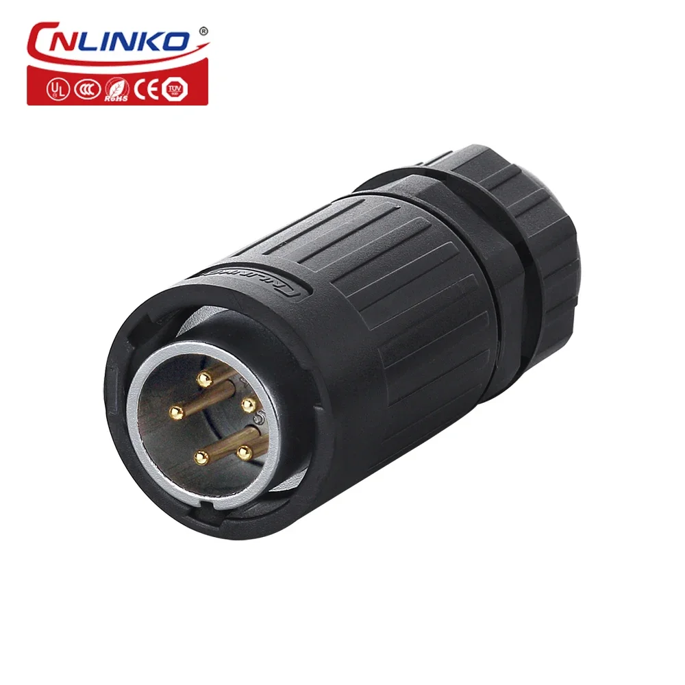 CNLINKO M20 IP67 waterproof 10A 5 Pin Industrial Outlet Socket Connector for Slot Game Machine audio video telecommunication