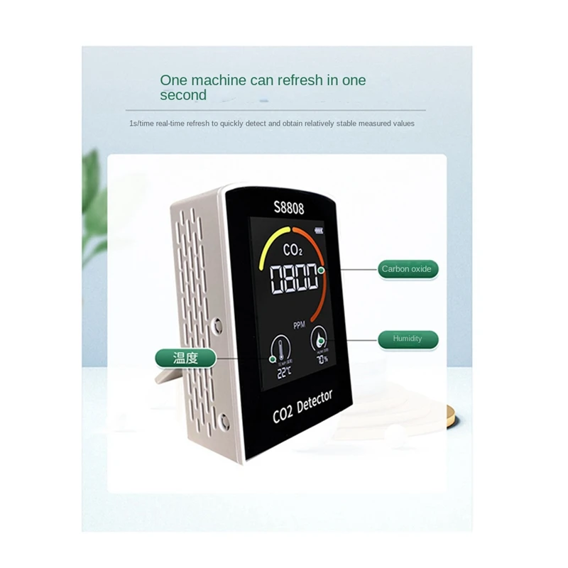 4-In-1 Digital CO2 Meter Measure Carbon Dioxide Humidity Temperature TVOC Sensor Tester CO2 Air Quality Monitor