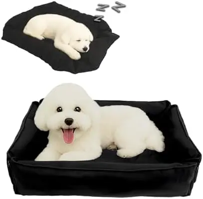 

Водонепроницаемая лежанка для собак FuzzyTrek – ортопедическая, устойчивая к укусам, складная подстилка для клеток для маленьких и средних собак, черная