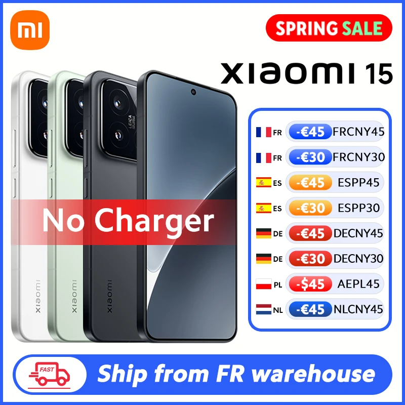 FR Warehouse Xiaomi 15 Smartphone Versión Global 12GB RAM 256GB/512GB ROM 6.36" AMOLED 120Hz Snapdragon ®   8 cámaras Elite Leica
