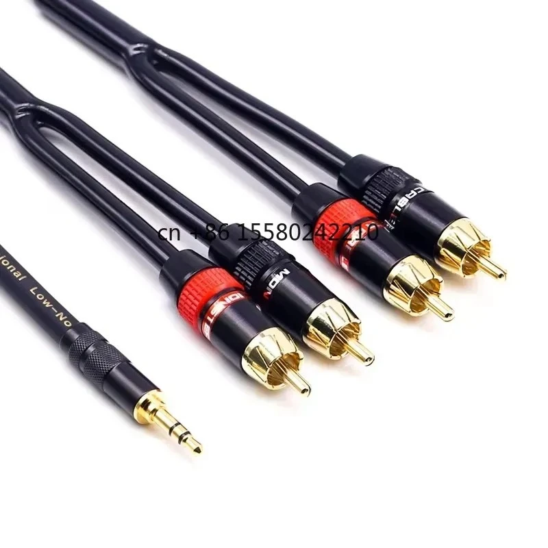 2026 hot 3.5mm to 4 RCA 1/4 Amplifier Audio Cable for Computer Two Sets Speaker Straight Right Angle
