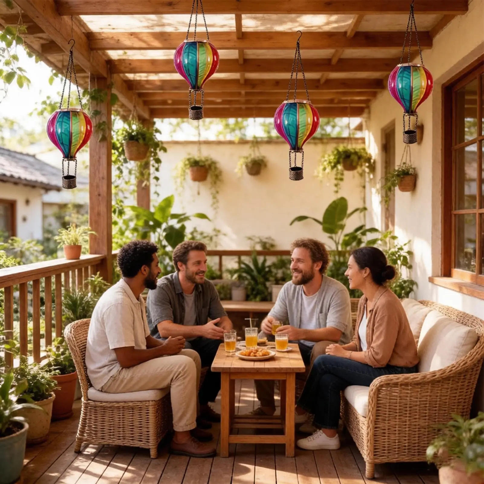 Hot Air Balloon Lanterns Solar Lantern Waterproof Portable Decorative Decor Lamp for Outside Garden Patio Balcony Night Decor - view 4