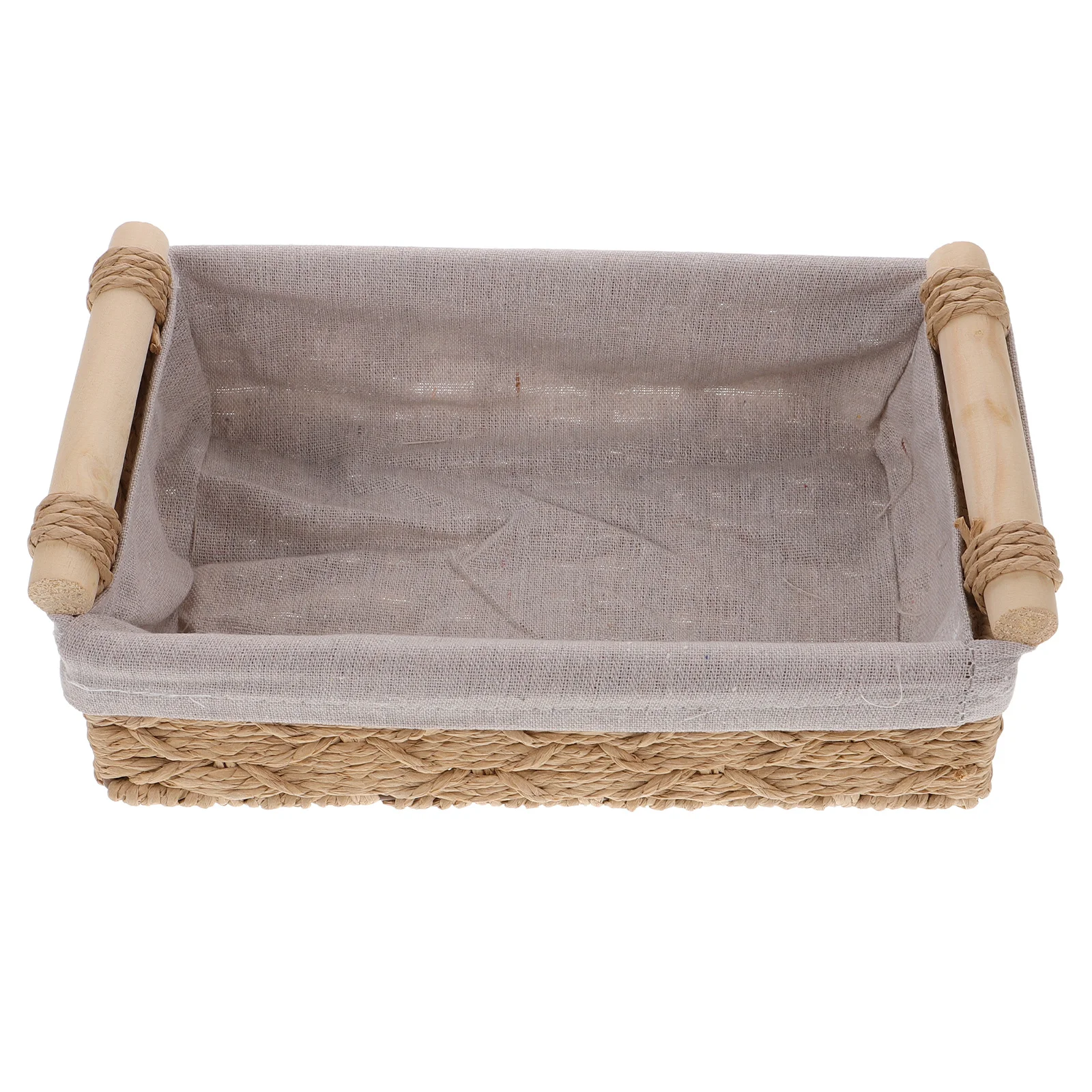 

Paper Rope Storage Basket with Handles Minimalist Home Organization Sundries Container Multifunctional Decorative Storage Basket