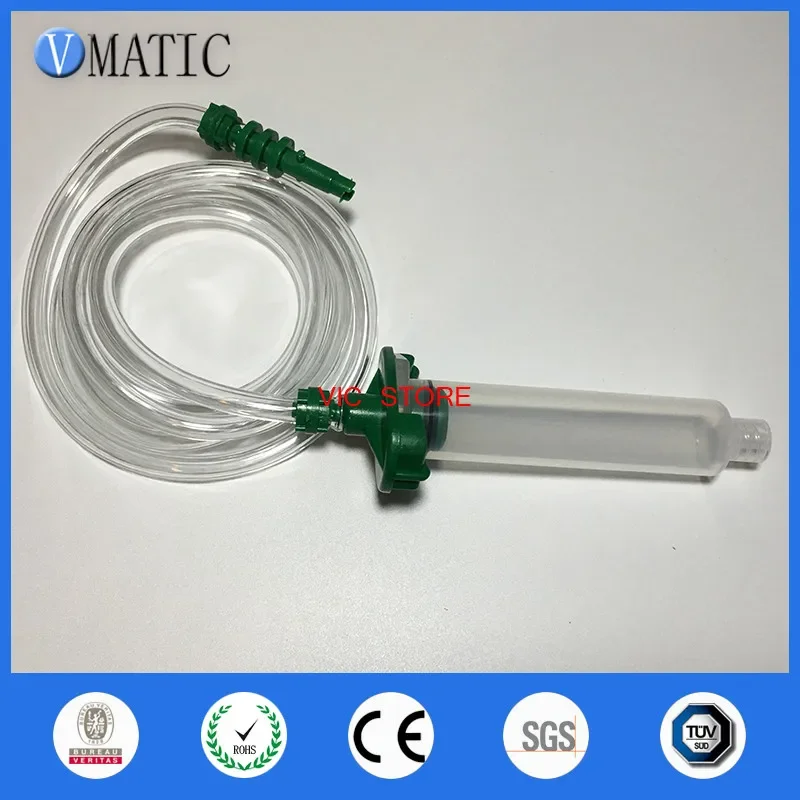 Free Shipping 5 sets EFD 55cc/ml Syringe Barrel Valve Robot Adapter With Syringe & Dispensing Needle Tip