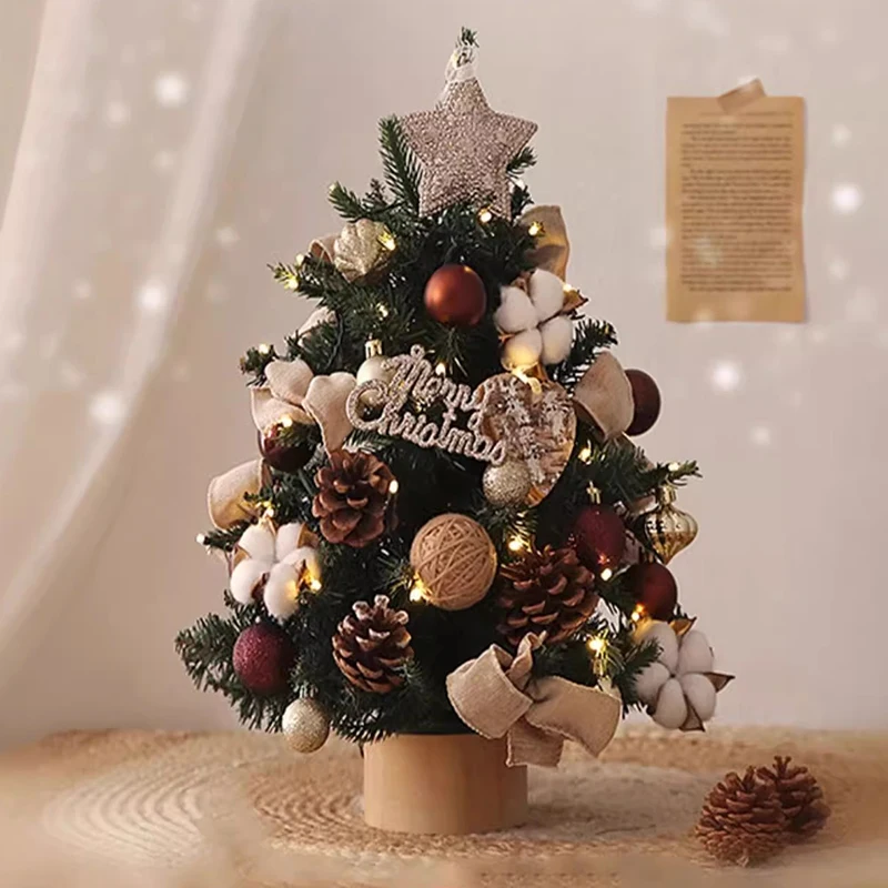 

New Christmas Tree Mini Desktop Decoration Christmas Decorations Luxury Designer Luminous Lights Small Decorative Arrangement