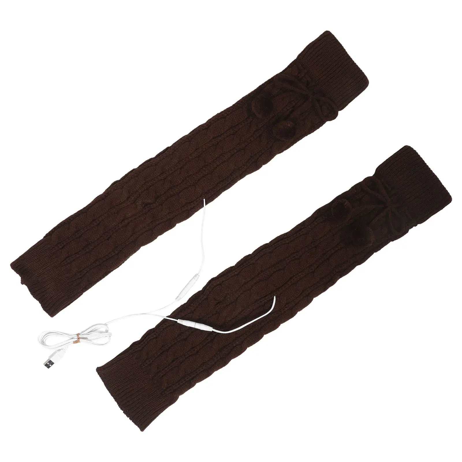 1 Par de Calentadores de Piernas con Calefacción y Cable de Carga USB, Calcetines Térmicos de Punto para Patinaje, Uso Diario, Calentadores de Rodilla Térmicos de Invierno