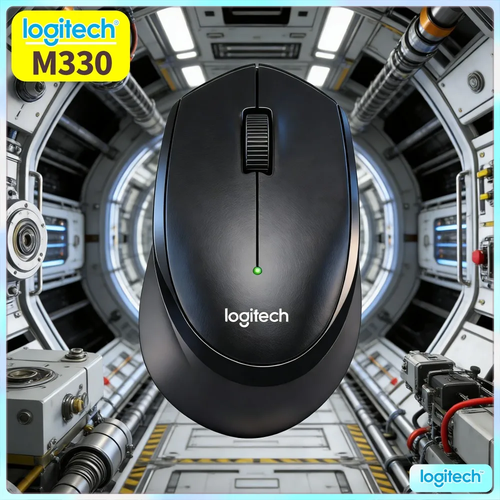 Logitech M330 Silent Wireless Mouse Ergonomic Shape Reduce Hand Ache For Long Hour Desktop Notebook Office Daily Work Task