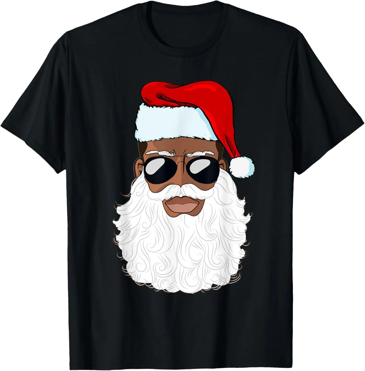 

Санта-Клаус Черная рождественская футболка Санта-Афро Гордый афро-американский язык
