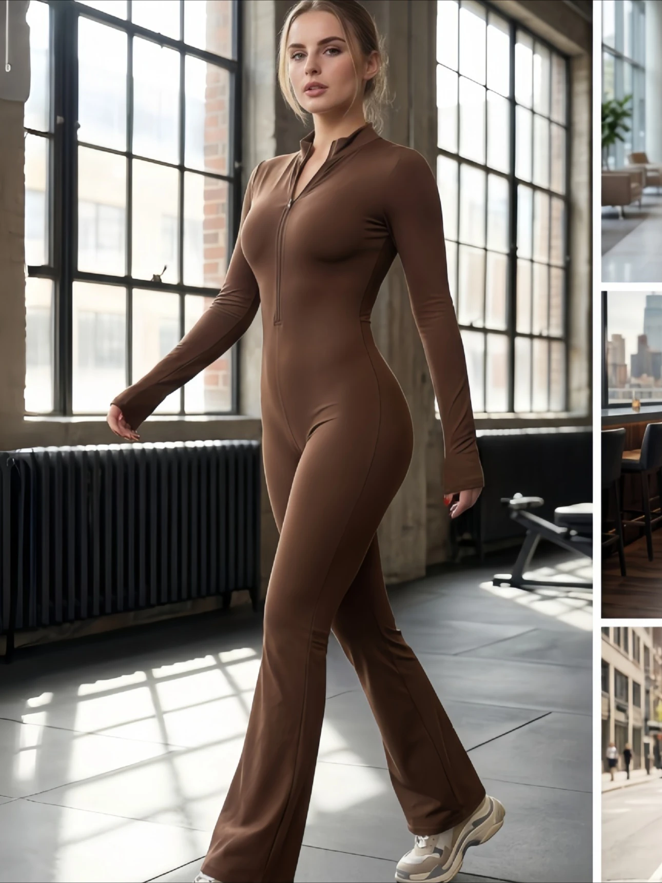 Elegant Zip-up Solid Jumpsuits - огляд і ціна Yoga Overall Fitness