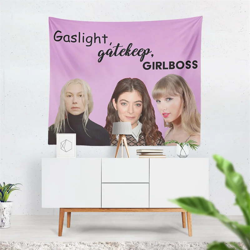 Gaslight Gatekeep Girlboss Gaslight Gatekeep Girlboss Tapestry Wall Hanging for Bedroom Living Room College Dorm Party Backdrop