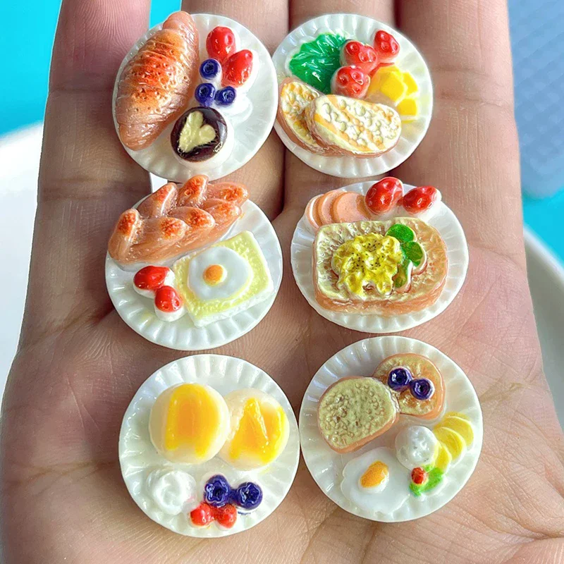 

Dollhouse Mini Dim Sum Platter Doll House Scene Ornaments DIY Miniature Landscape Fairy Garden Decors Accessories 6pcs/Set
