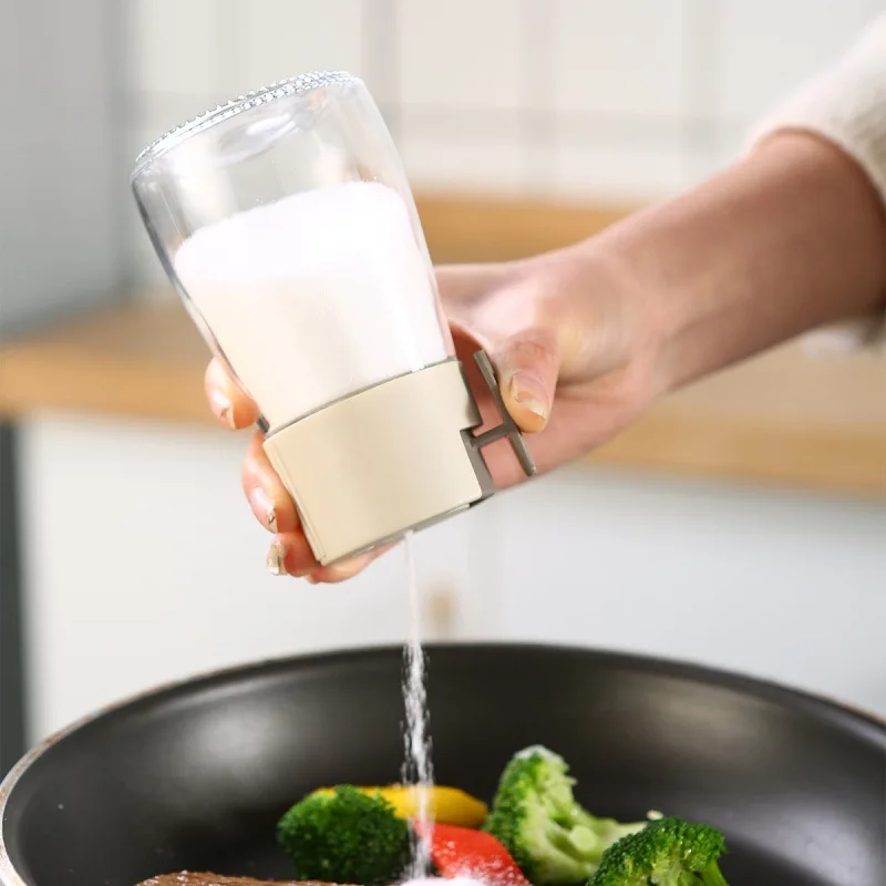 Saleiro com controle de temperatura, Salt Jar, Press Seasoning Jar Caixa de tempero selada Suprimentos de cozinha