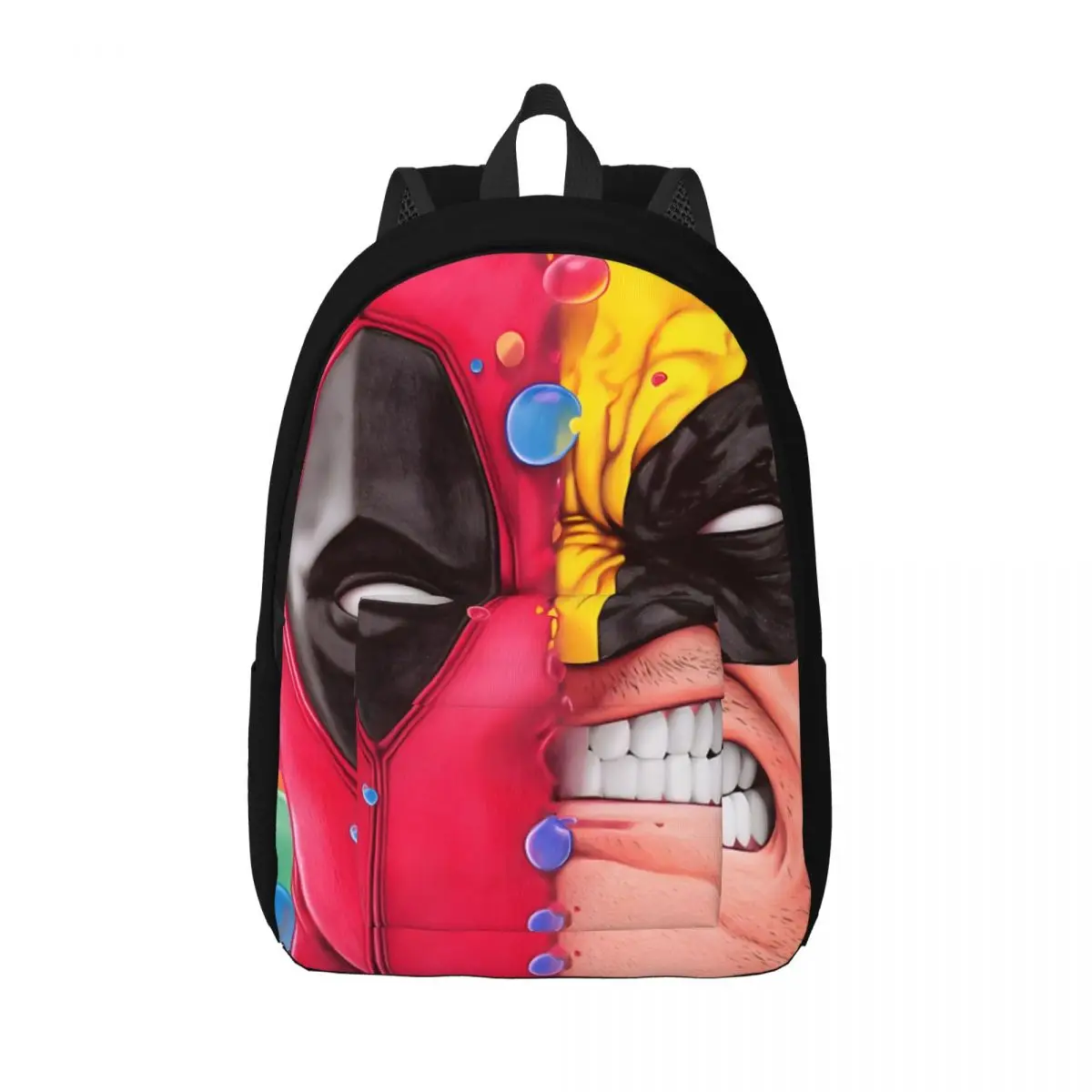 Logan And Wade_1 Handbag Deadpool And Wolverine Preschool Adjustable Strap Travel For Gifts Retro Washable Daypack