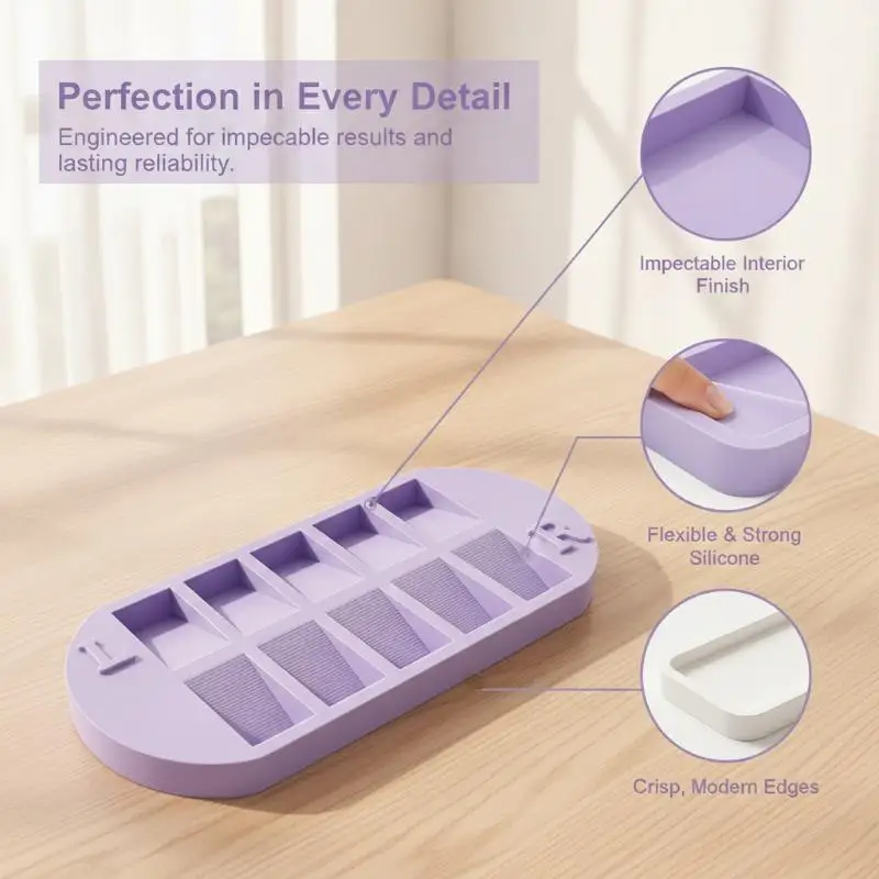 1Pcs Nail Art Storage Plate 10-Grids Nail Tip Storage Tray With L/R Mark False Nail Display Organizer For Salon & Home Manicure
