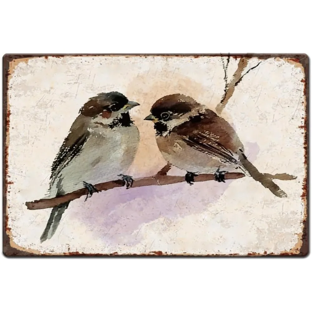 Letrero de estaño de pájaro de tinta, carteles de Metal de pájaros en rama, letrero de estaño de Metal con bonitos pájaros, letreros y placa divertidos, carteles de pájaros, pollitos, pared de Metal A