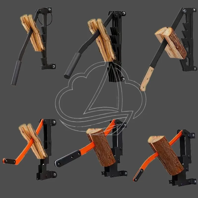 Wall Mounted Kindling Splitter with Labor-saving Handle Manual Firewood Log Splitter view 4