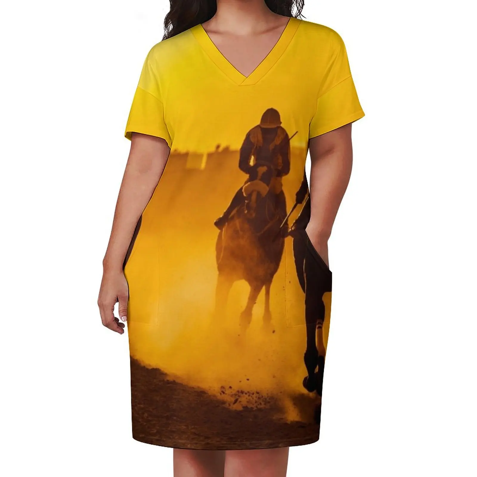 Horse Riding Horse Racing Jockey Loose Pocket Dress sexy dress for women women