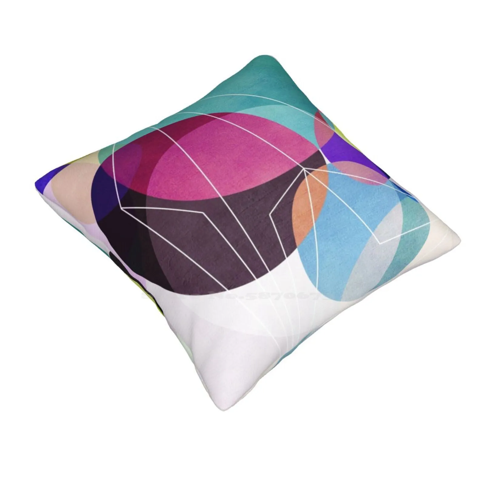 Graphic 169 Pillows Case Bedroom Home Decoration Abstract Graphic Bubble Texture Form Shape Line Geometry Colorful Circle