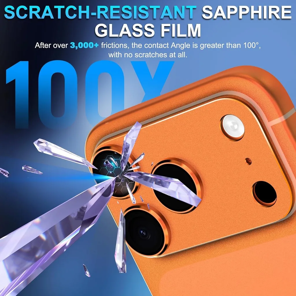 Protetor de lente de câmera para iPhone 17 Pro Max 17 Pro Air Metal Liga de alumínio Capa de vidro temperado amigável