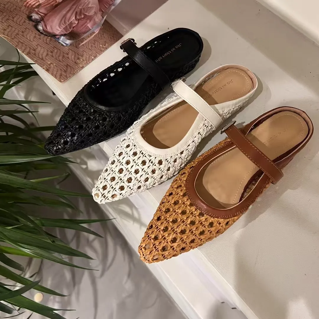 Zapatos planos cómodos y transpirables para mujer, sandalias informales para exteriores, todo Muller, talla grande 35-42