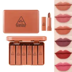 6 Color Matte Velvet Lipstick Set Matte Liquid Lipsticks Set Waterproof Long Lasting Non-Stick Cup Not Fade Nude Color Lip Stick