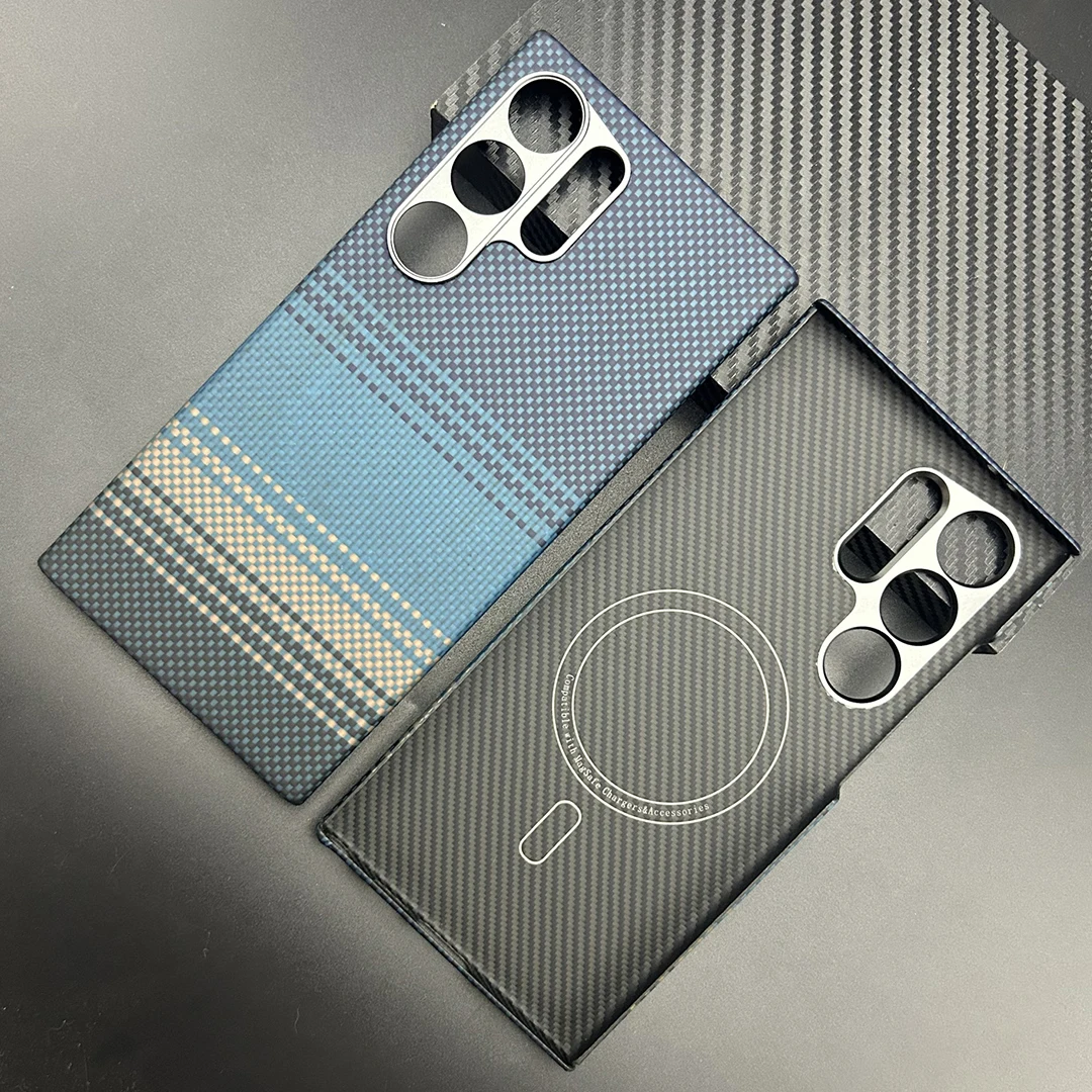 Funda de teléfono de fibra de carbono con imán de aramida para Samsung Galaxy S23, S24, Ultra Plus, 5G, S, 23, 24, S24Ultra, 256/512, Magsafe, Macsafe