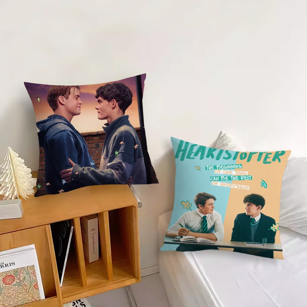 Romantic Comedy H-Heartstoppers 3 Love Pillow Case Sofa Living Room Headboard Bedroom Backrest Cushion Square Cushion Nap Time