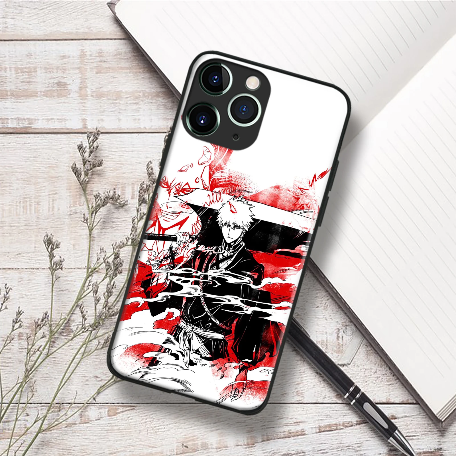 Ichigo Shockproof TPU Glass Manga Phone Protective Case for iPhone Xr Xs 12 13 Mini 11 14 15 Pro Max Se3 7 8 15 Plus