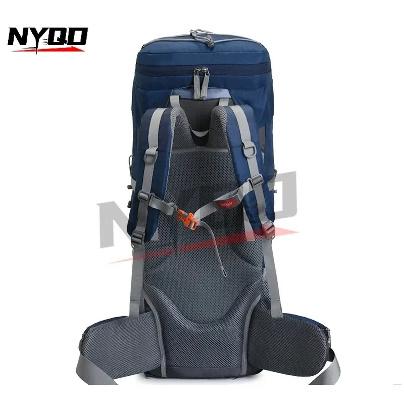 60L Hiking Bag Waterproof Fabric Hiking Backpack Foldable with Rain Cover Included Outdoor Multifunctional Backpack