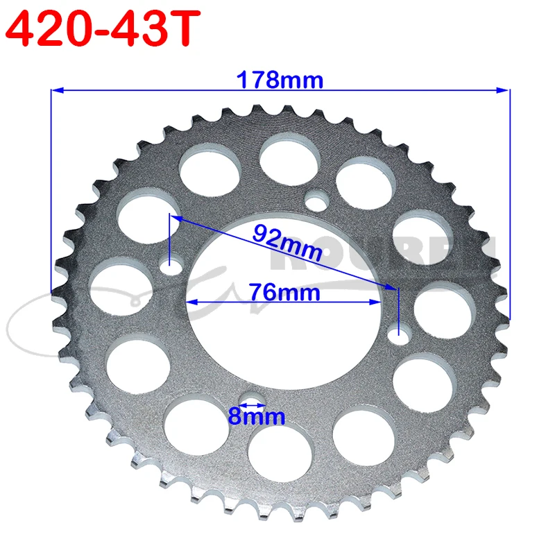 

420 Chain rear sprocket 41 43 tooth 76mm centre hole for Dirt Pit Bike off road motorcycle Motocross gear spare Accessories