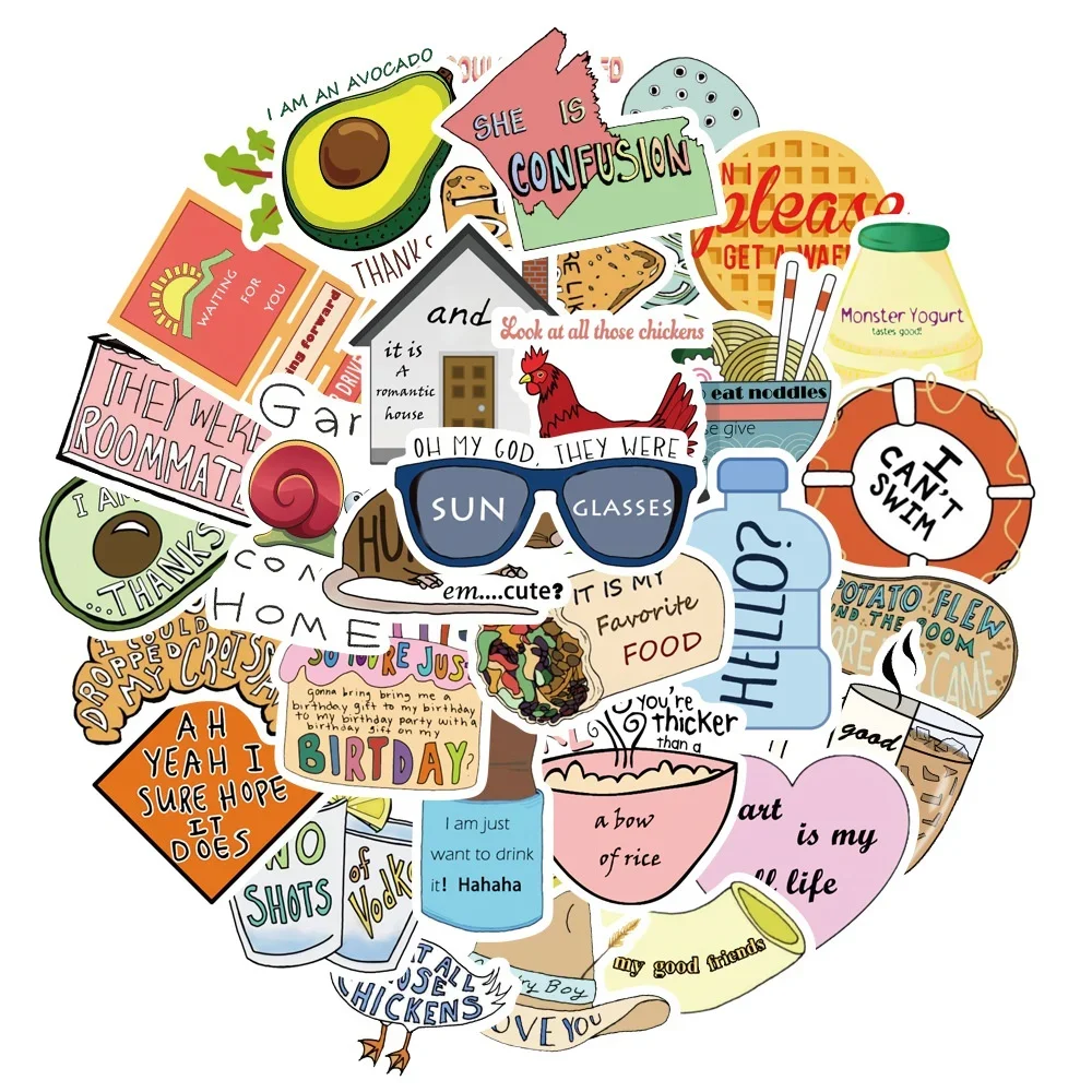 1Set =50Pcs  New Fujiman Doodle Sticker Trolley Suitcase Guitar Waterproof Sticker Stickers