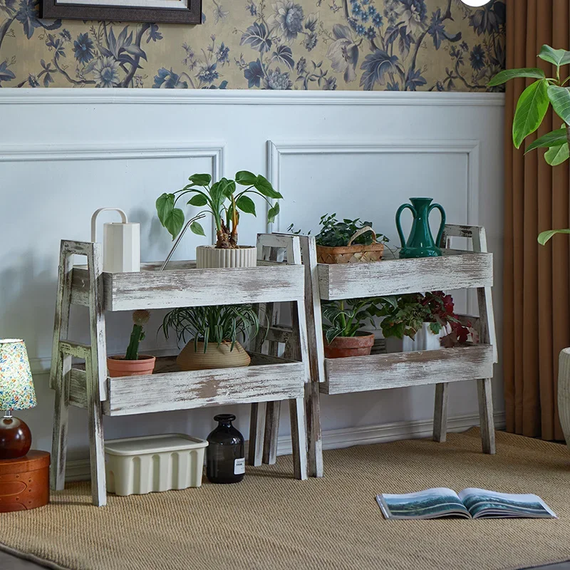 7.16-c13 plant shelf Solid wood flower stand Balcony shelf Living room floor-to-ceiling simple multi-layer flower pot bracket