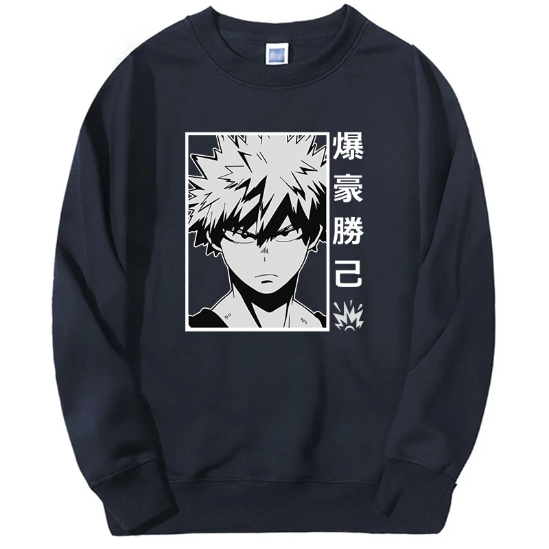 My Hero Academia Hoodie Sweatshirts For Men Mangas Anime Bakugou Deku Graphic Pullover Long Sleeve Round Neck New Moletom Hoody