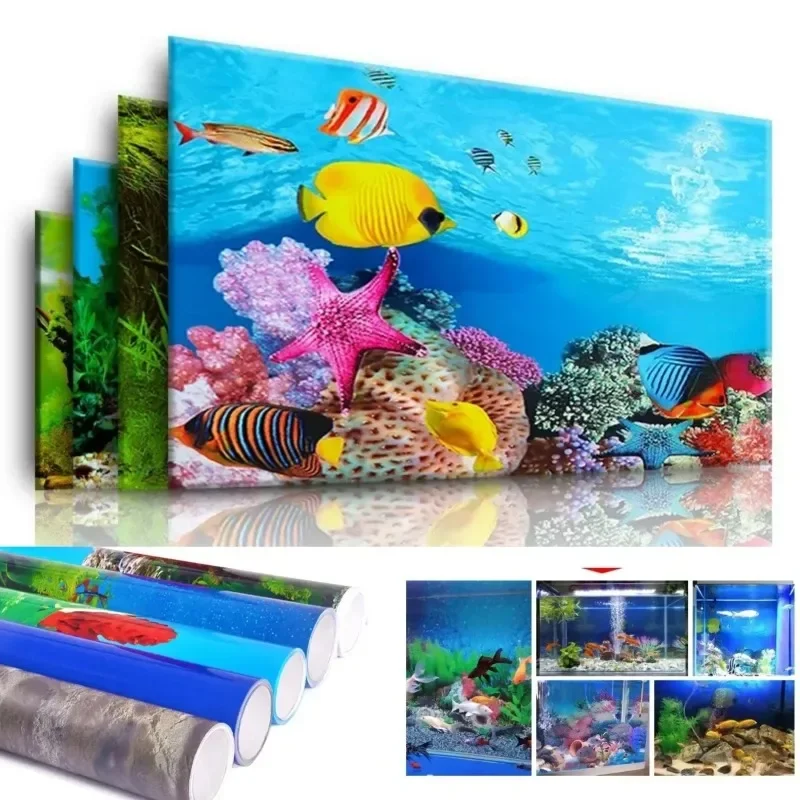 Aquarium Decorations Stickers & Poster Goods 3d Marine Background for Decoration Fish Tanks and Aquariums Accessories Aquascape