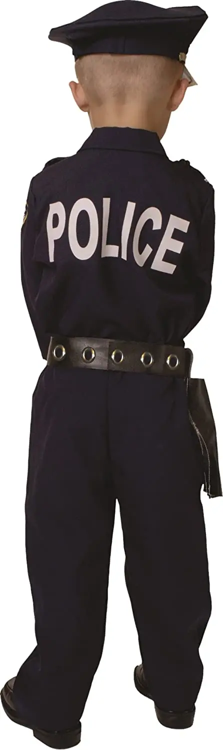 Dress-Up-America Police Costume For Boys - Shirt, Pants, Hat, Belt, Whistle, Gun Holster, and Walkie Talkie Cop Set