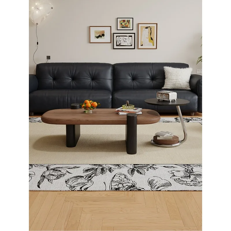 Moon round antique coffee table, home creative coffee table combination high-end living room coffee table