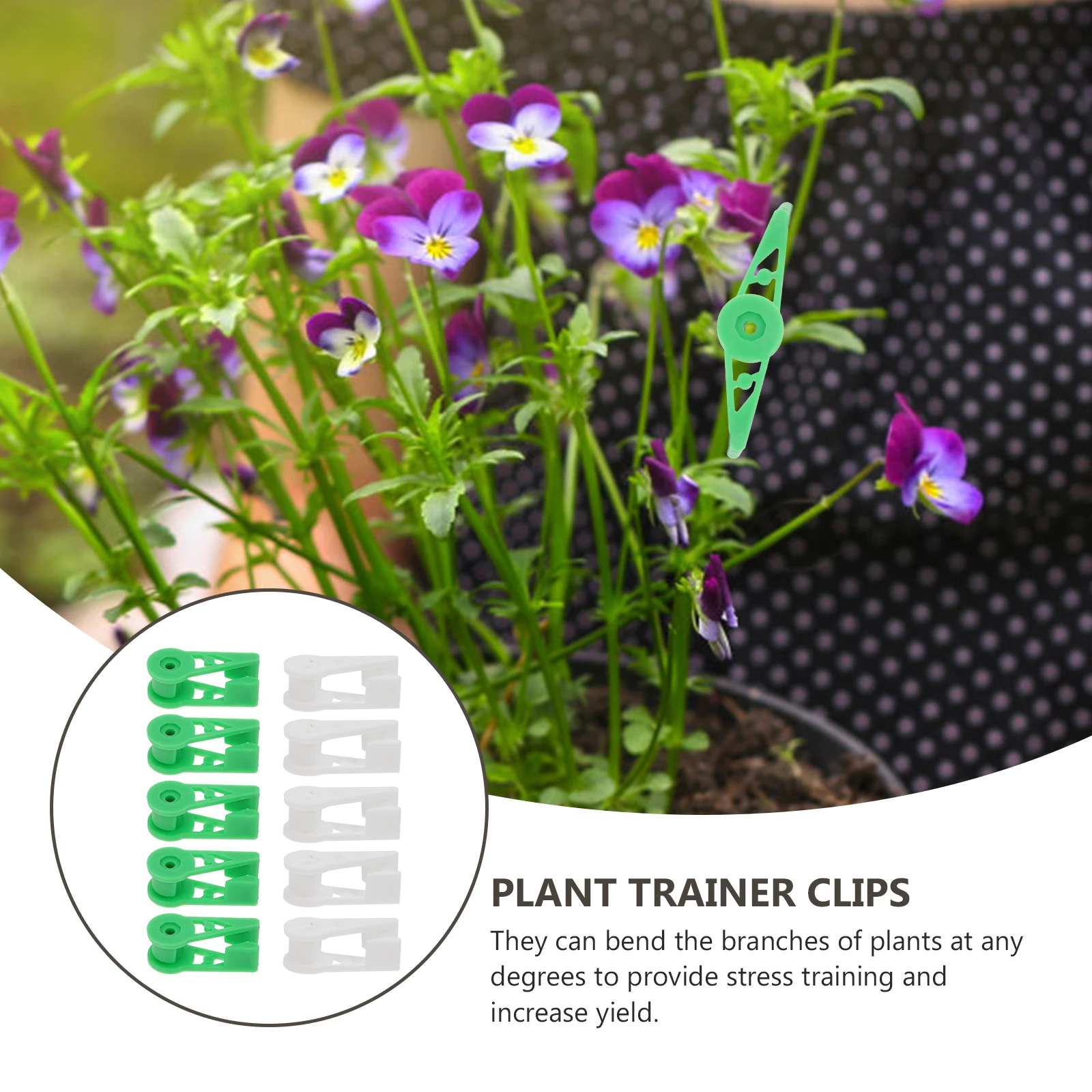 

20Pcs Plant Benders Plastic Adjustable Clips 360 Degree Branch Benders for Fruit Trees Flowers Vegetable Gardening